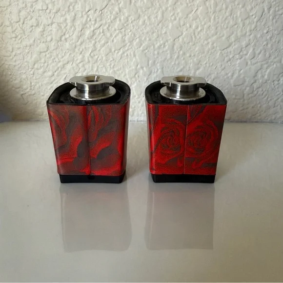 Pashion Footwear v1.0 Custom Red Rose Cluster 3 Inch Block Heels - Picture 4 of 9